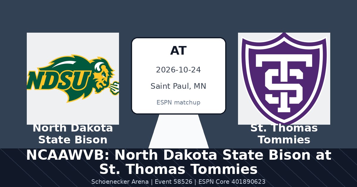 NCAAWVB: North Dakota State Bison at St. Thomas Tommies photo in Saint Paul, MN