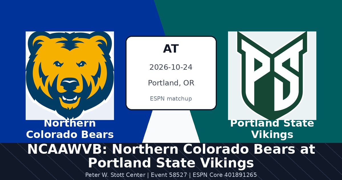 NCAAWVB: Northern Colorado Bears at Portland State Vikings photo in Portland, OR