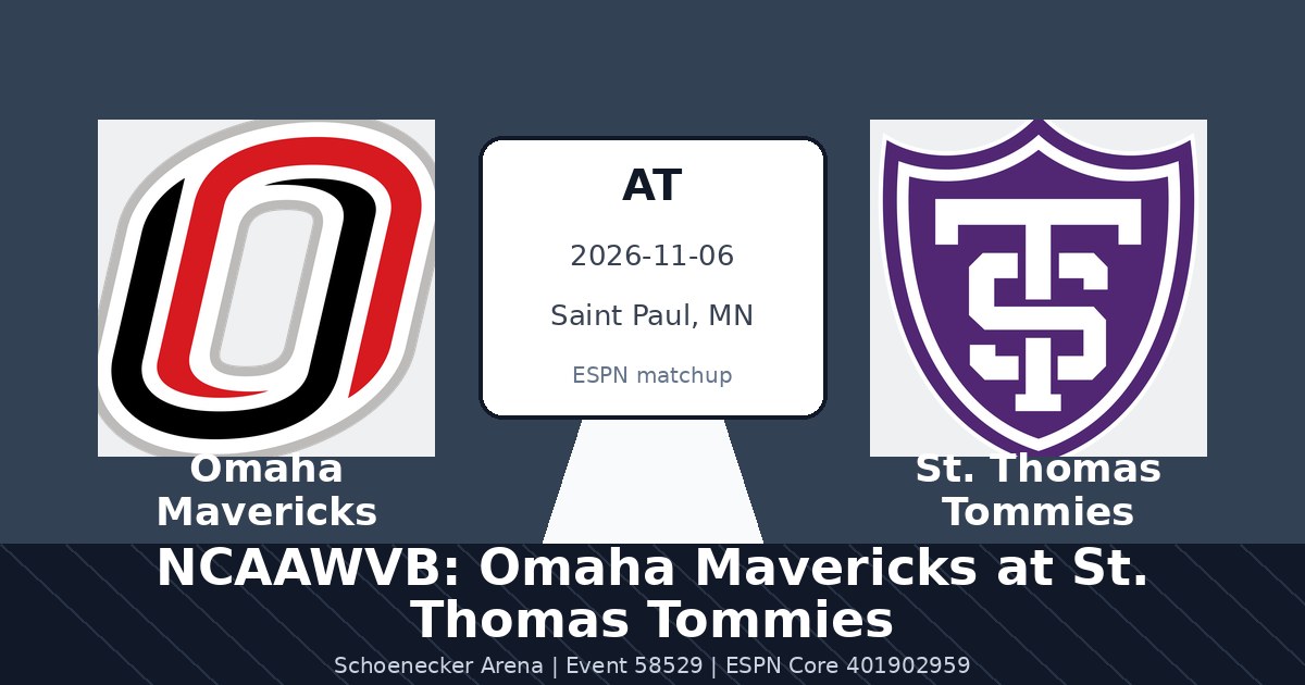 NCAAWVB: Omaha Mavericks at St. Thomas Tommies photo in Saint Paul, MN