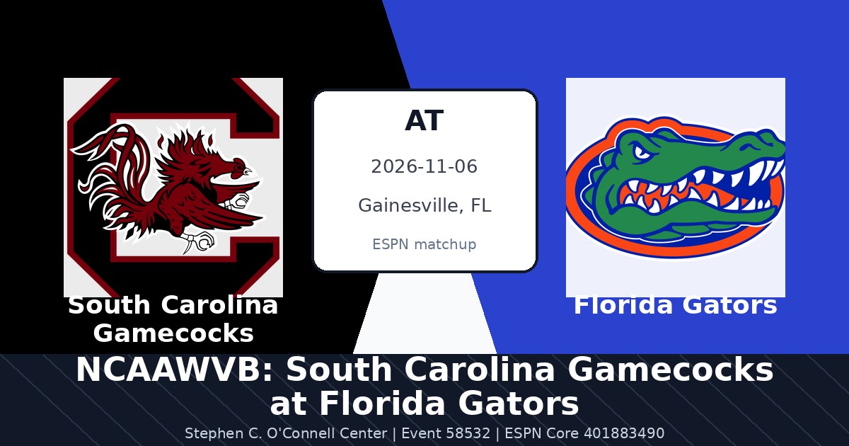 NCAAWVB: South Carolina Gamecocks at Florida Gators photo in Gainesville, FL