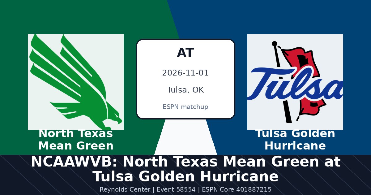 NCAAWVB: North Texas Mean Green at Tulsa Golden Hurricane photo in Tulsa, OK