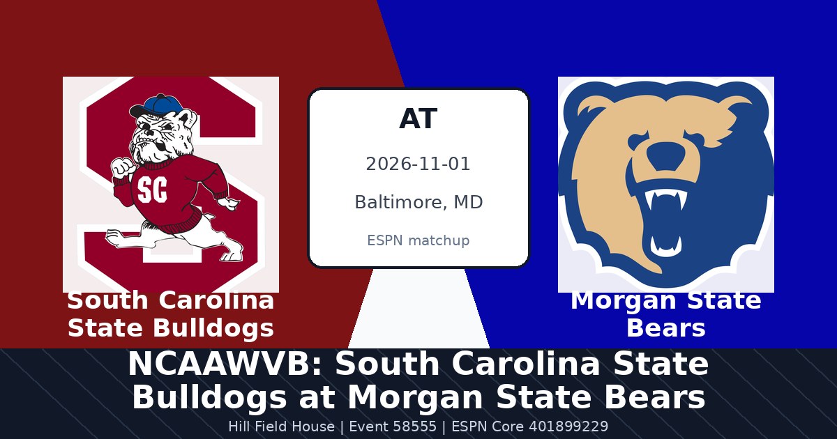NCAAWVB: South Carolina State Bulldogs at Morgan State Bears — sports in Baltimore, MD