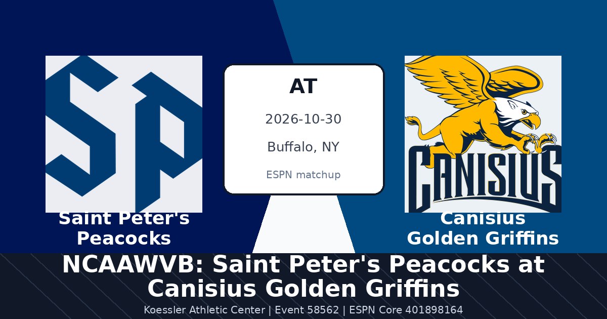 NCAAWVB: Saint Peter's Peacocks at Canisius Golden Griffins photo in Buffalo, NY
