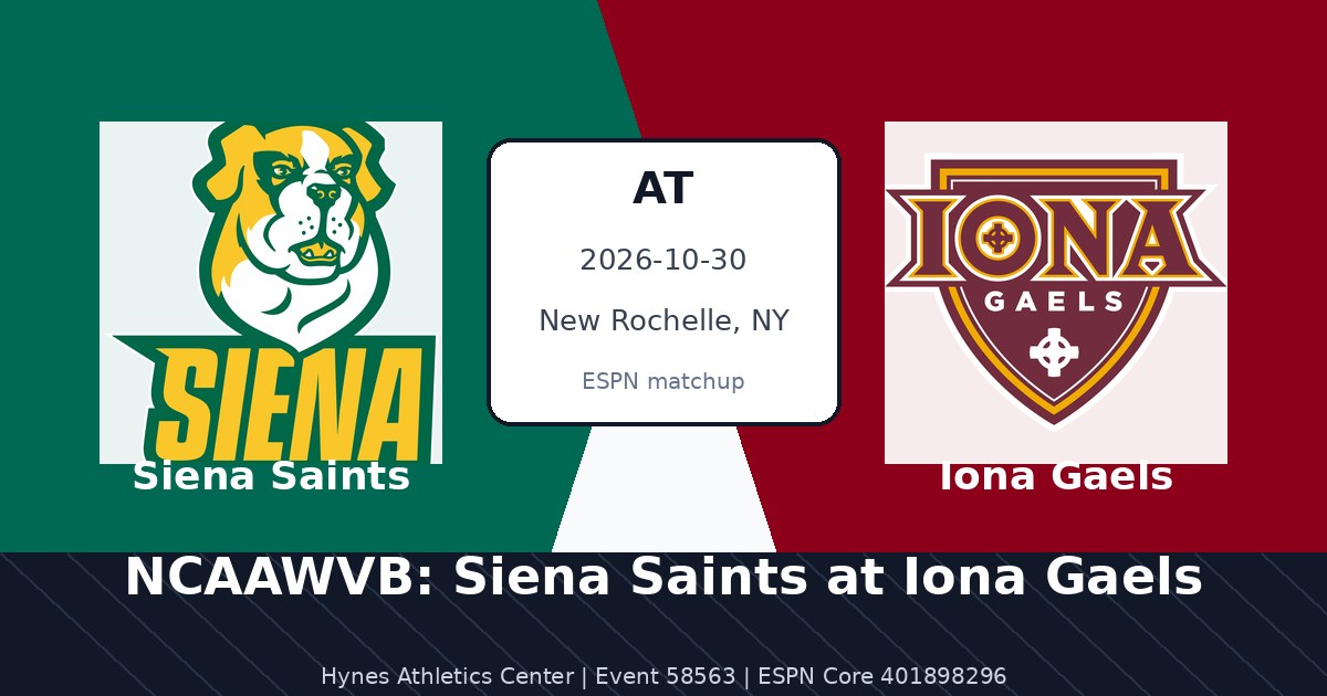 NCAAWVB: Siena Saints at Iona Gaels photo in New Rochelle, NY