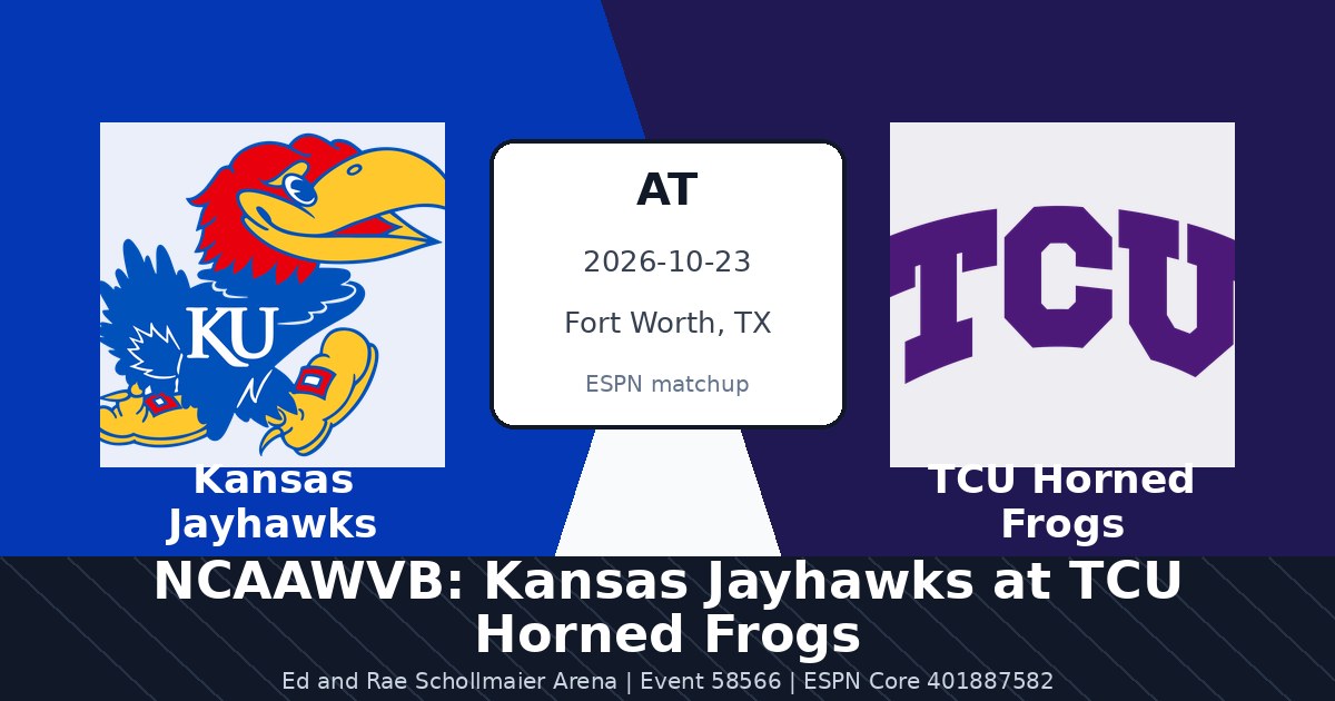 NCAAWVB: Kansas Jayhawks at TCU Horned Frogs photo in Fort Worth, TX
