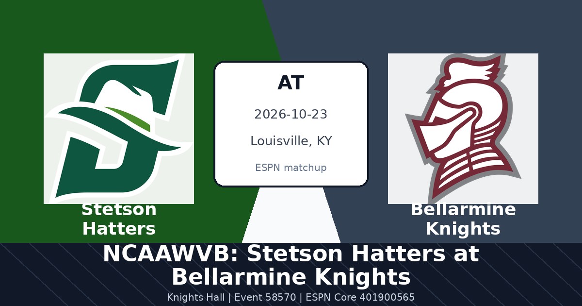 NCAAWVB: Stetson Hatters at Bellarmine Knights — sports in Louisville, KY