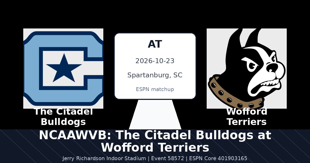 NCAAWVB: The Citadel Bulldogs at Wofford Terriers photo in Spartanburg, SC