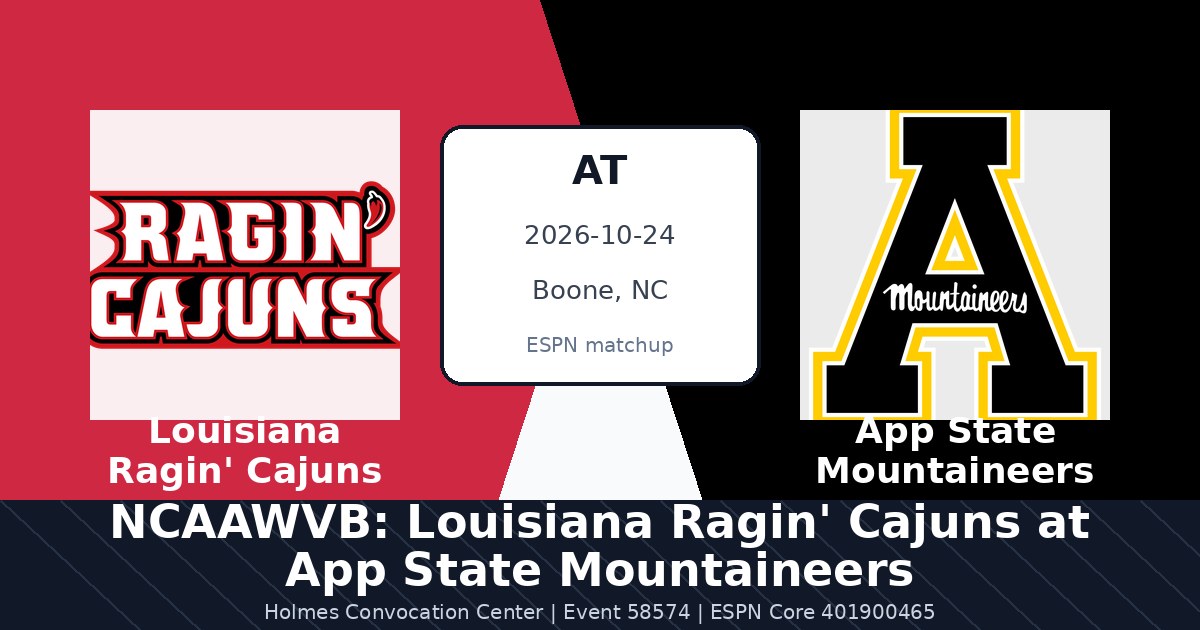 NCAAWVB: Louisiana Ragin' Cajuns at App State Mountaineers photo in Boone, NC