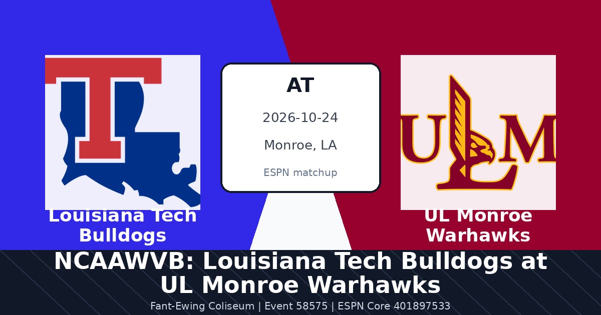 NCAAWVB: Louisiana Tech Bulldogs at UL Monroe Warhawks photo in Monroe, LA