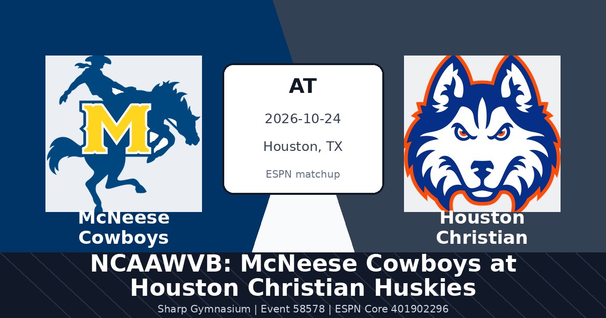 NCAAWVB: McNeese Cowboys at Houston Christian Huskies photo in Houston, TX