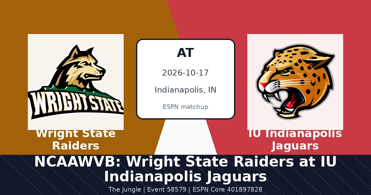 NCAAWVB: Wright State Raiders at IU Indianapolis Jaguars — sports in Indianapolis, IN