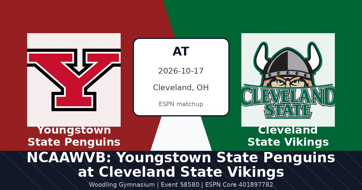 NCAAWVB: Youngstown State Penguins at Cleveland State Vikings photo in Cleveland, OH