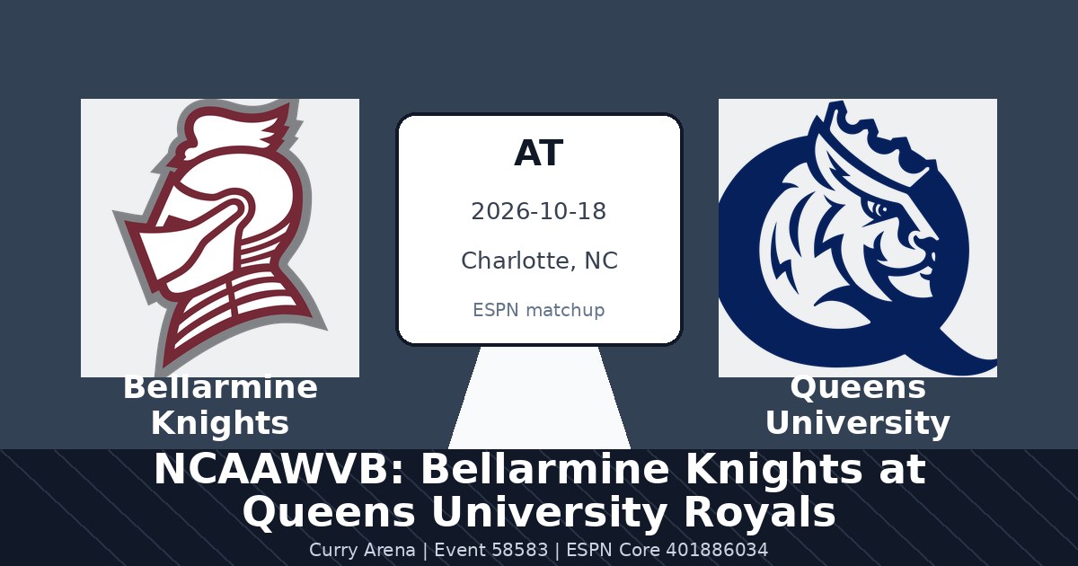 NCAAWVB: Bellarmine Knights at Queens University Royals — sports in Charlotte, NC