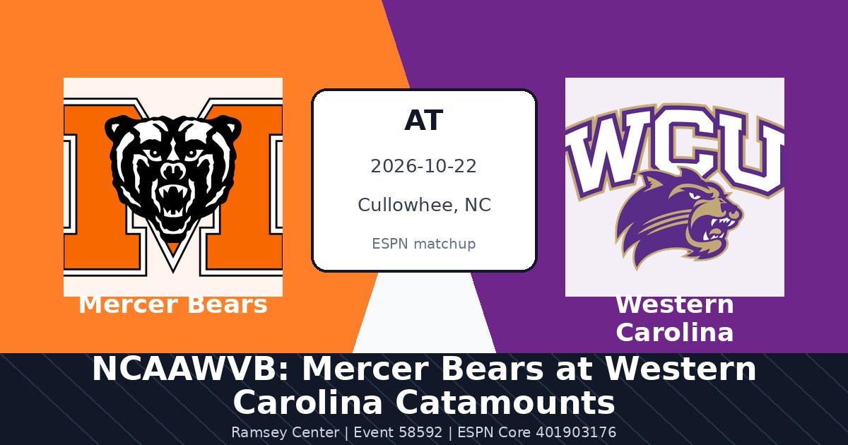 NCAAWVB: Mercer Bears at Western Carolina Catamounts photo in Cullowhee, NC