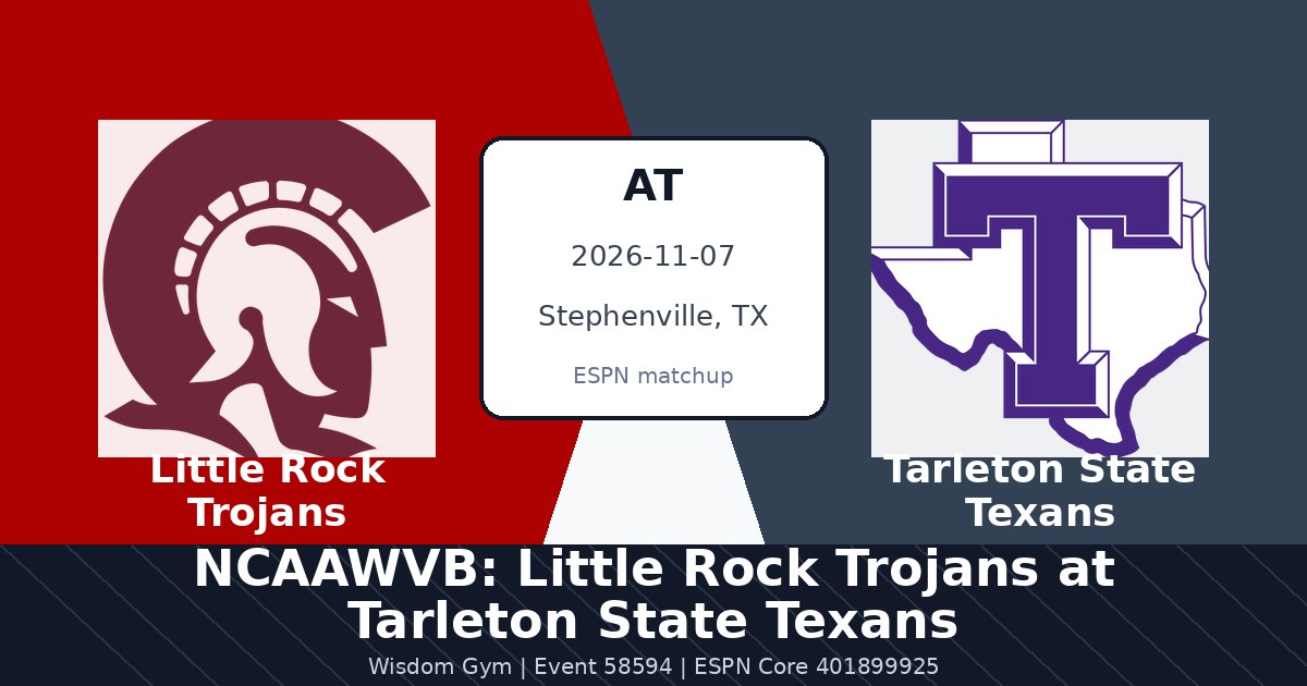 NCAAWVB: Little Rock Trojans at Tarleton State Texans photo in Stephenville, TX