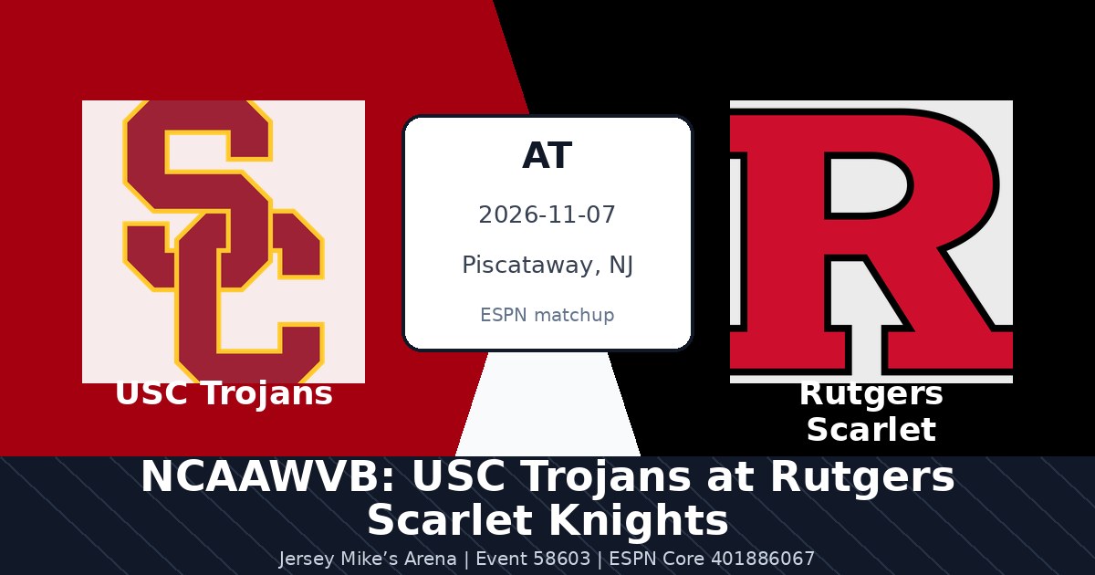 NCAAWVB: USC Trojans at Rutgers Scarlet Knights photo in Piscataway, NJ