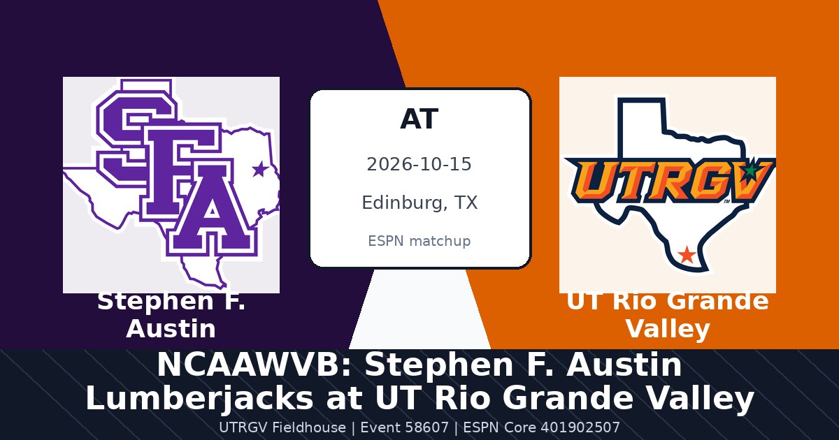 NCAAWVB: Stephen F. Austin Lumberjacks at UT Rio Grande Valley Vaqueros photo in Edinburg, TX