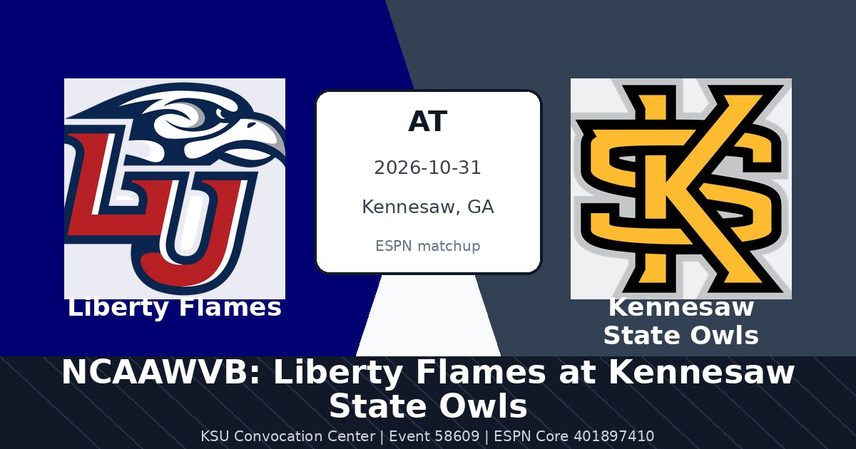 NCAAWVB: Liberty Flames at Kennesaw State Owls photo in Kennesaw, GA