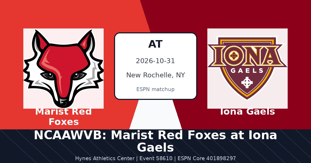 NCAAWVB: Marist Red Foxes at Iona Gaels photo in New Rochelle, NY