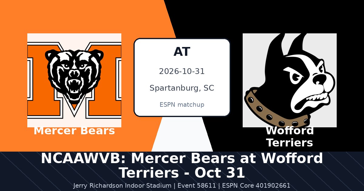 NCAAWVB: Mercer Bears at Wofford Terriers - Oct 31 photo in Spartanburg, SC