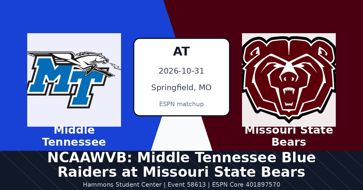 NCAAWVB: Middle Tennessee Blue Raiders at Missouri State Bears photo in Springfield, MO