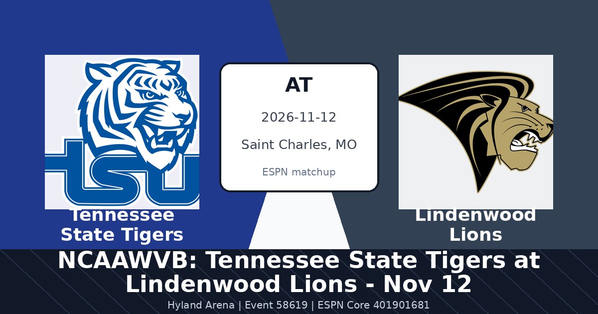 NCAAWVB: Tennessee State Tigers at Lindenwood Lions - Nov 12 photo in Saint Charles, MO