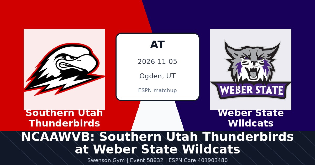 NCAAWVB: Southern Utah Thunderbirds at Weber State Wildcats photo in Ogden, UT