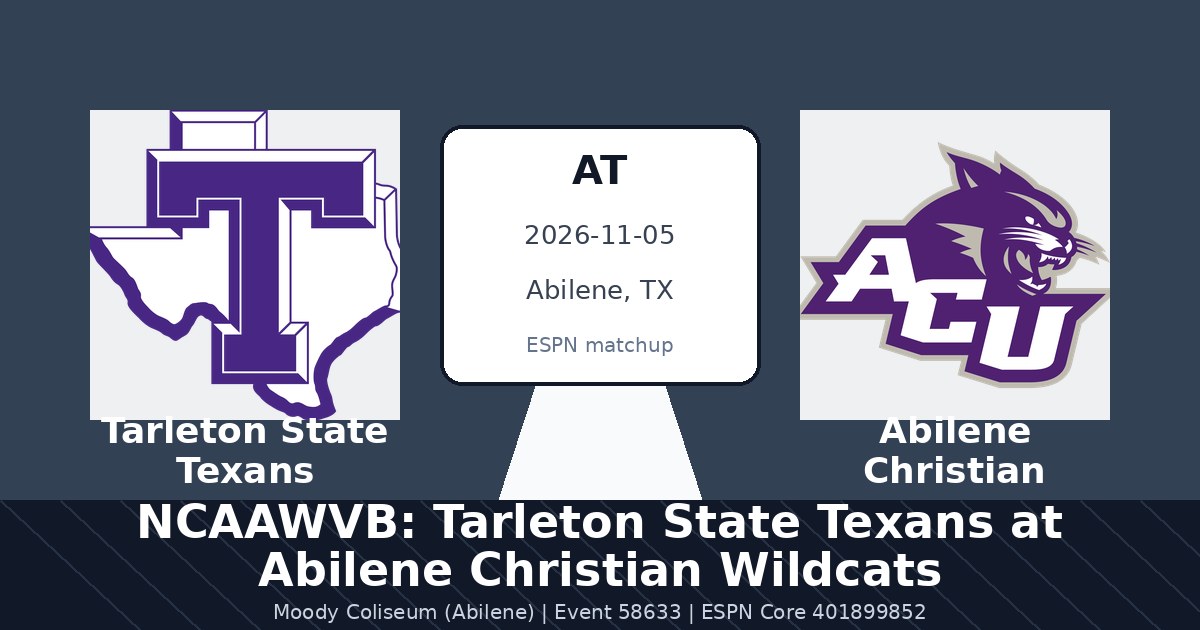 NCAAWVB: Tarleton State Texans at Abilene Christian Wildcats photo in Abilene, TX