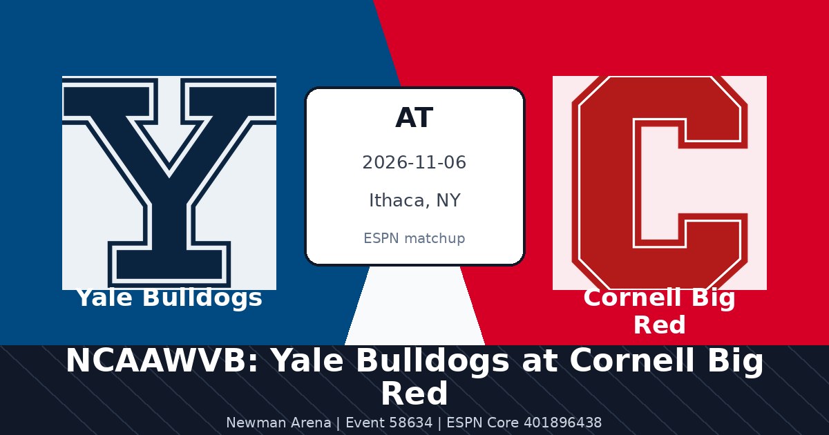 NCAAWVB: Yale Bulldogs at Cornell Big Red photo in Ithaca, NY