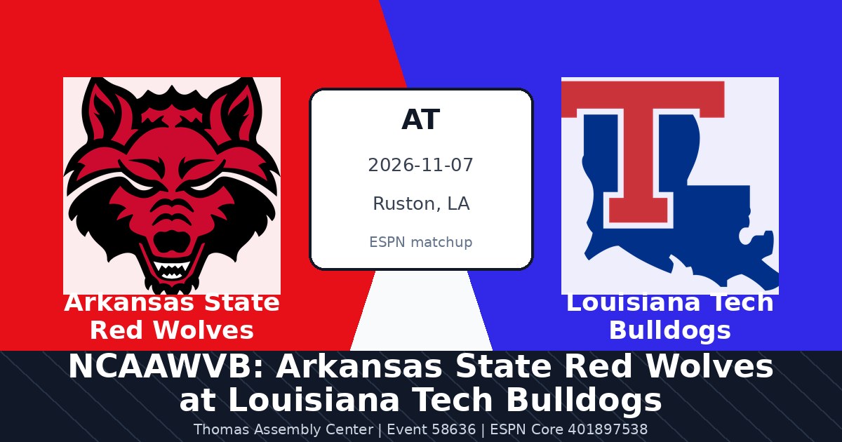 NCAAWVB: Arkansas State Red Wolves at Louisiana Tech Bulldogs photo in Ruston, LA