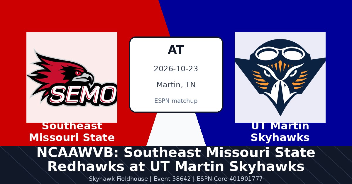 NCAAWVB: Southeast Missouri State Redhawks at UT Martin Skyhawks photo in Martin, TN