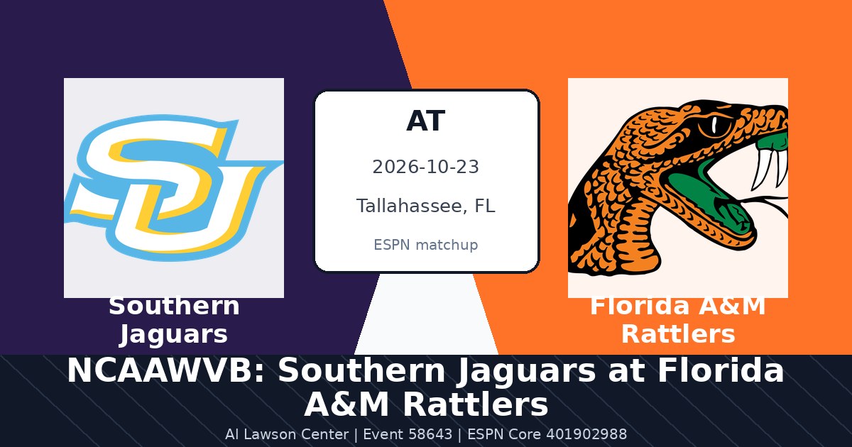 NCAAWVB: Southern Jaguars at Florida A&M Rattlers photo in Tallahassee, FL