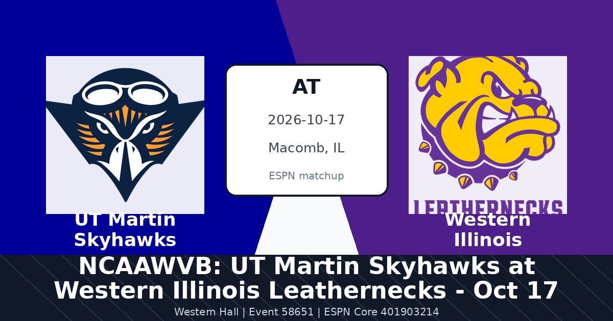 NCAAWVB: UT Martin Skyhawks at Western Illinois Leathernecks - Oct 17 photo in Macomb, IL