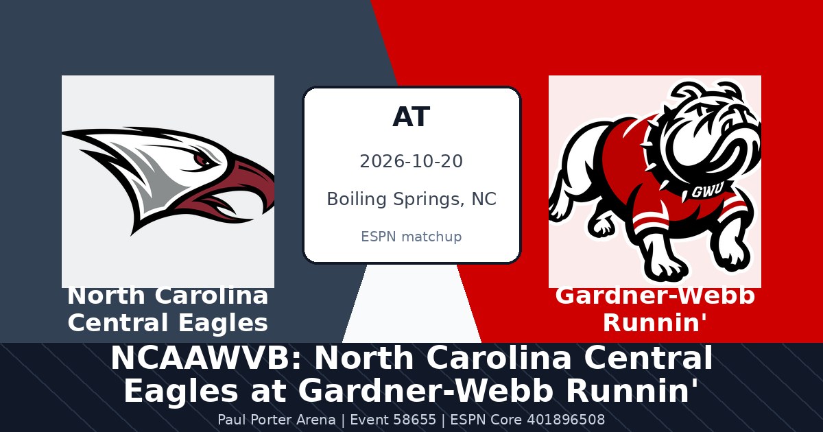 NCAAWVB: North Carolina Central Eagles at Gardner-Webb Runnin' Bulldogs photo in Boiling Springs, NC