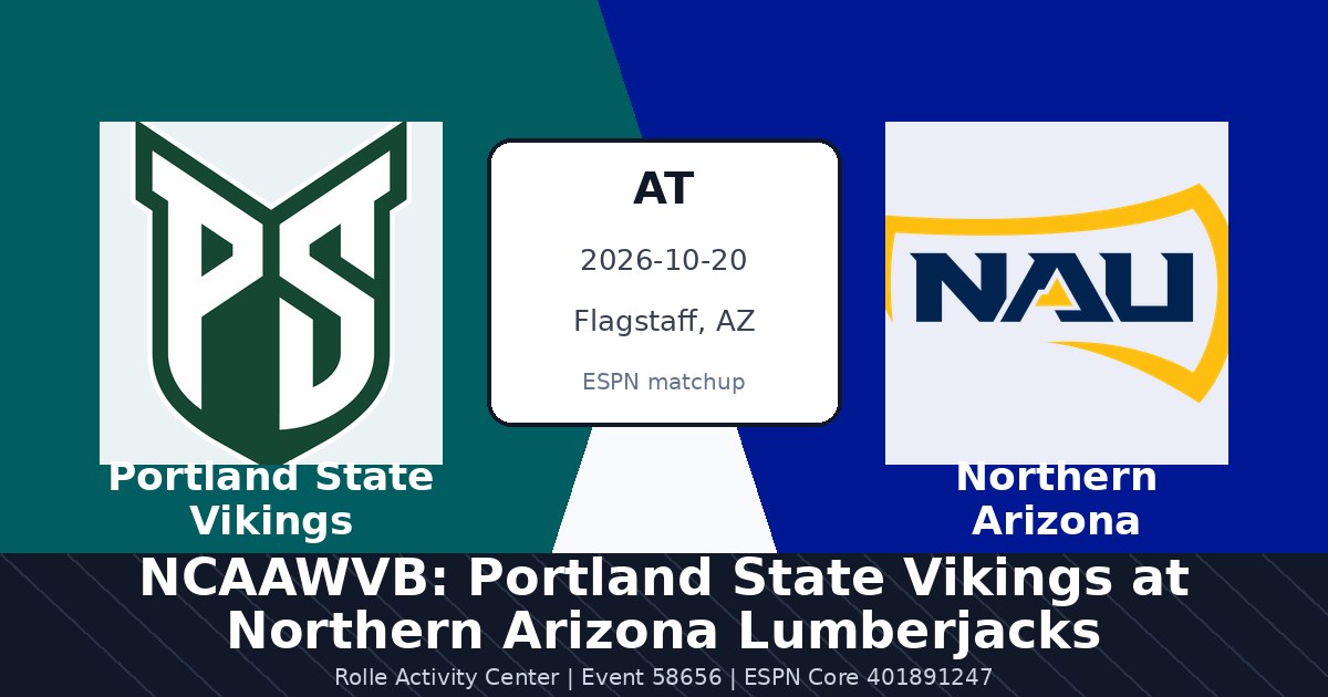 NCAAWVB: Portland State Vikings at Northern Arizona Lumberjacks in Flagstaff, AZ