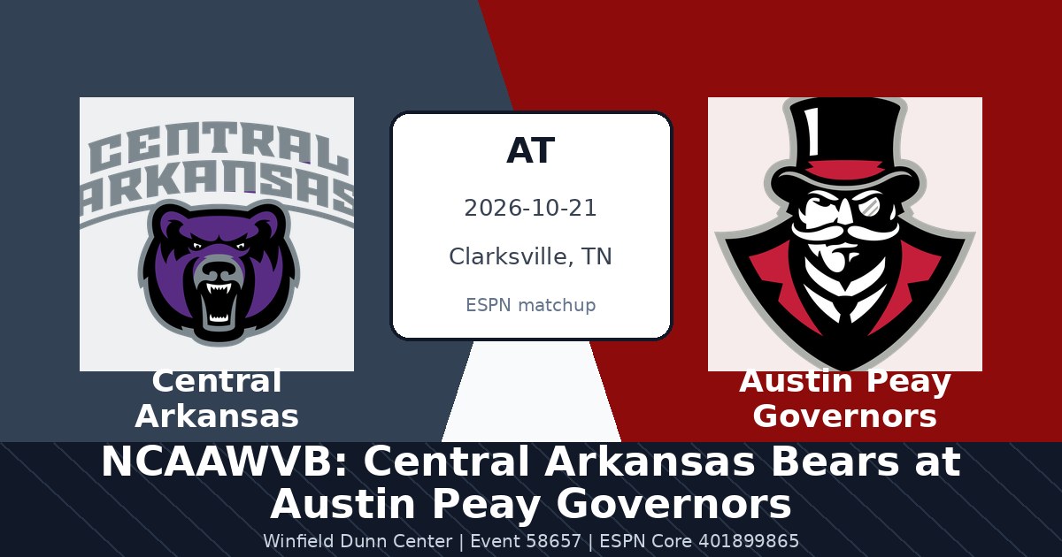 NCAAWVB: Central Arkansas Bears at Austin Peay Governors photo in Clarksville, TN