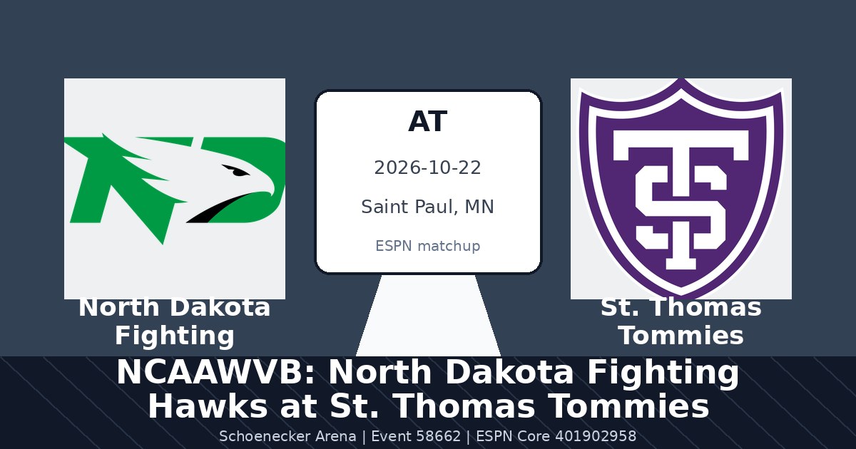 NCAAWVB: North Dakota Fighting Hawks at St. Thomas Tommies photo in Saint Paul, MN