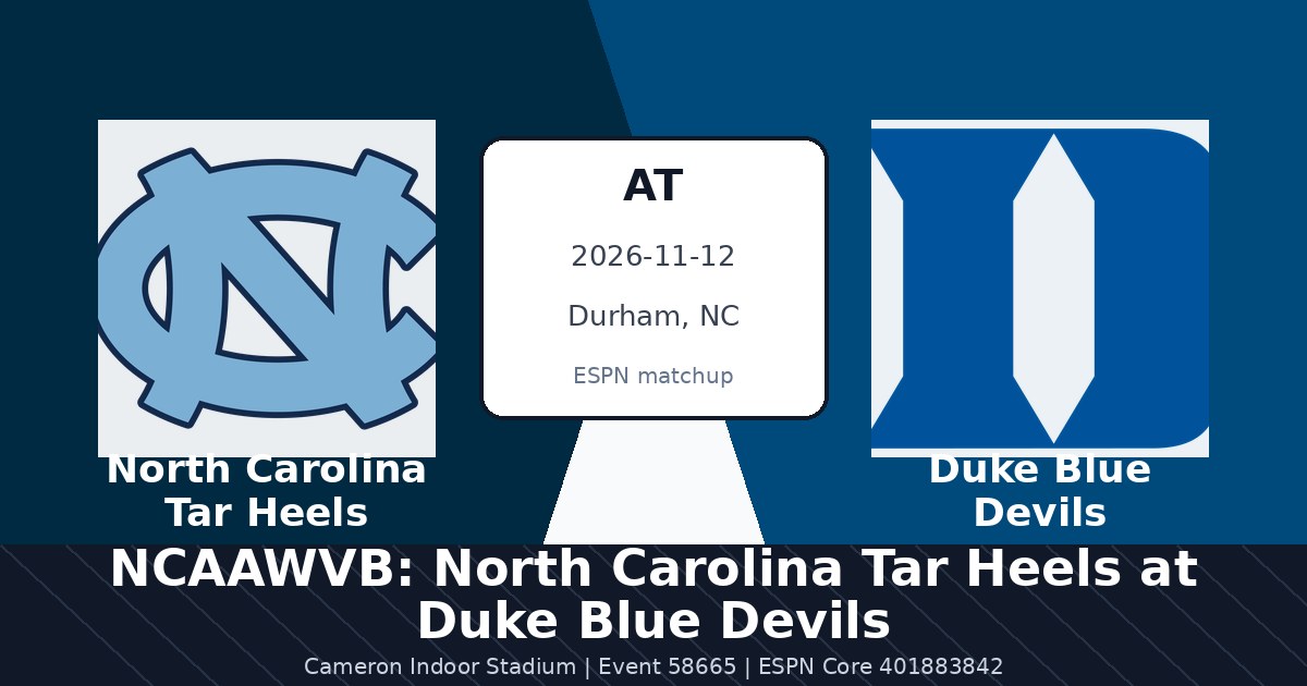 NCAAWVB: North Carolina Tar Heels at Duke Blue Devils photo in Durham, NC