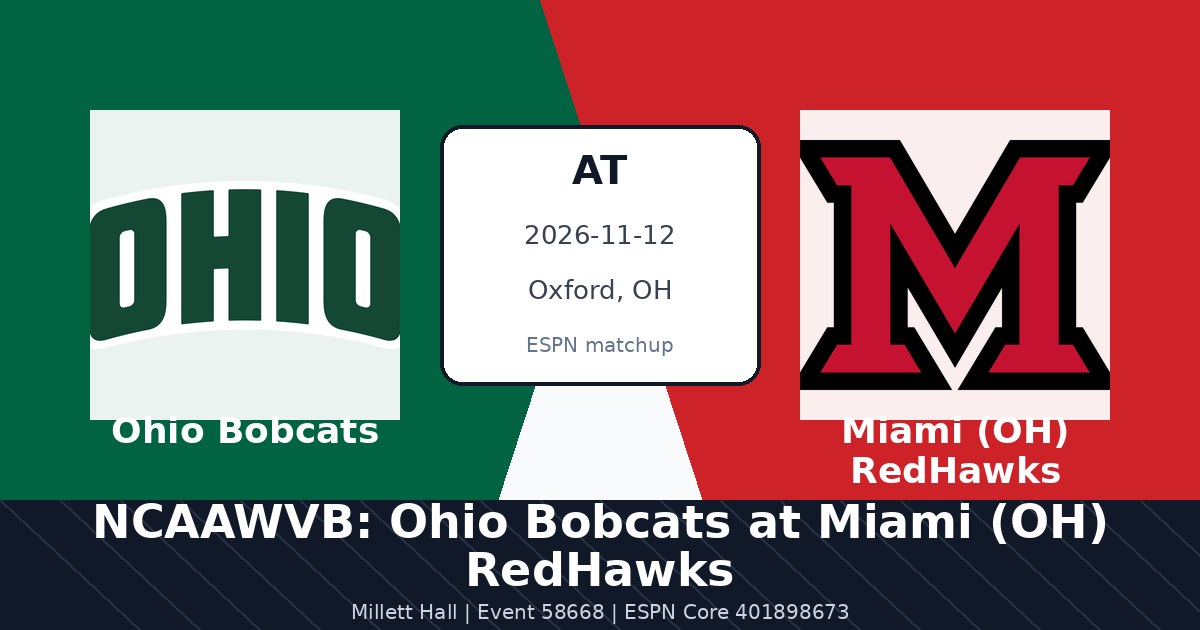 NCAAWVB: Ohio Bobcats at Miami (OH) RedHawks photo in Oxford, OH