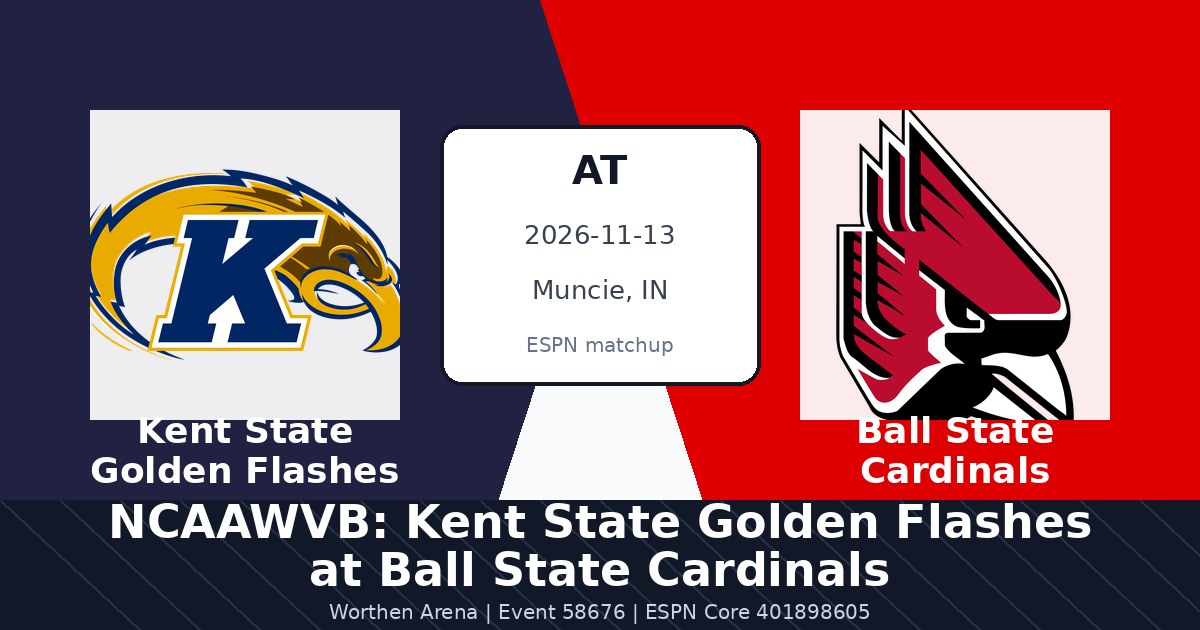 NCAAWVB: Kent State Golden Flashes at Ball State Cardinals photo in Muncie, IN