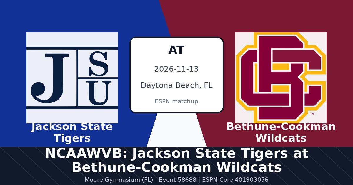 NCAAWVB: Jackson State Tigers at Bethune-Cookman Wildcats photo in Daytona Beach, FL