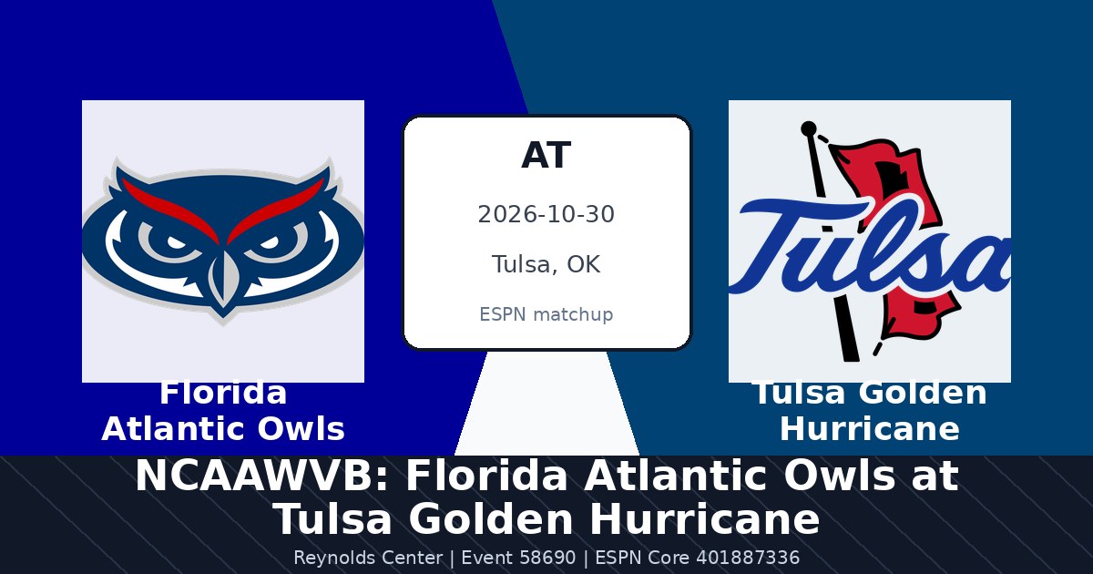 NCAAWVB: Florida Atlantic Owls at Tulsa Golden Hurricane photo in Tulsa, OK
