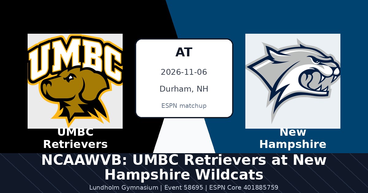 NCAAWVB: UMBC Retrievers at New Hampshire Wildcats photo in Durham, NH