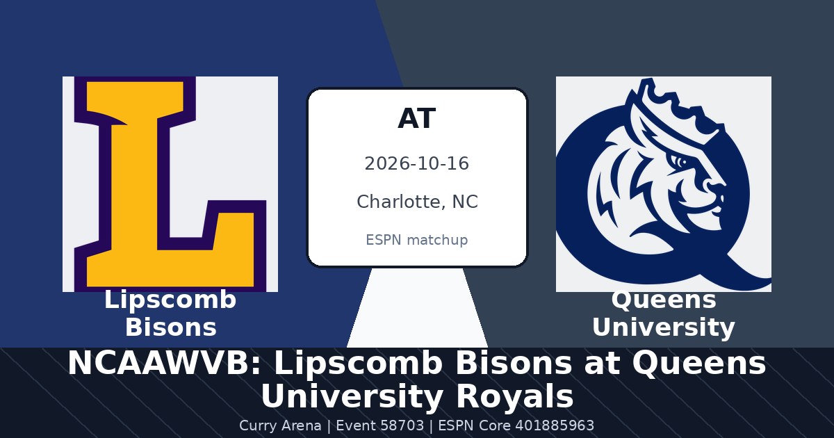 NCAAWVB: Lipscomb Bisons at Queens University Royals — sports in Charlotte, NC