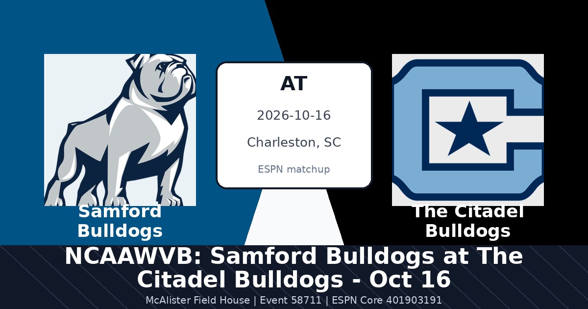 NCAAWVB: Samford Bulldogs at The Citadel Bulldogs - Oct 16 photo in Charleston, SC