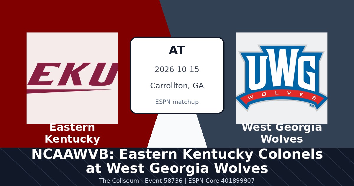 NCAAWVB: Eastern Kentucky Colonels at West Georgia Wolves photo in Carrollton, GA