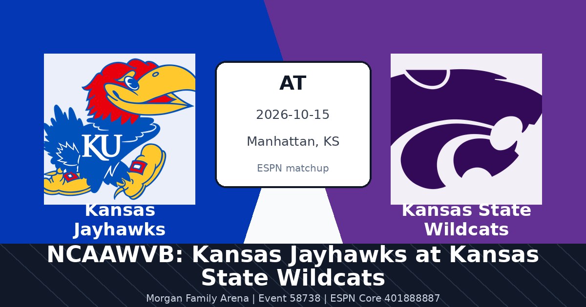 NCAAWVB: Kansas Jayhawks at Kansas State Wildcats photo in Manhattan, KS