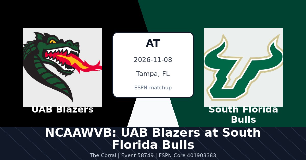 NCAAWVB: UAB Blazers at South Florida Bulls photo in Tampa, FL