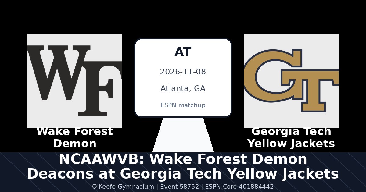NCAAWVB: Wake Forest Demon Deacons at Georgia Tech Yellow Jackets — sports in Atlanta, GA