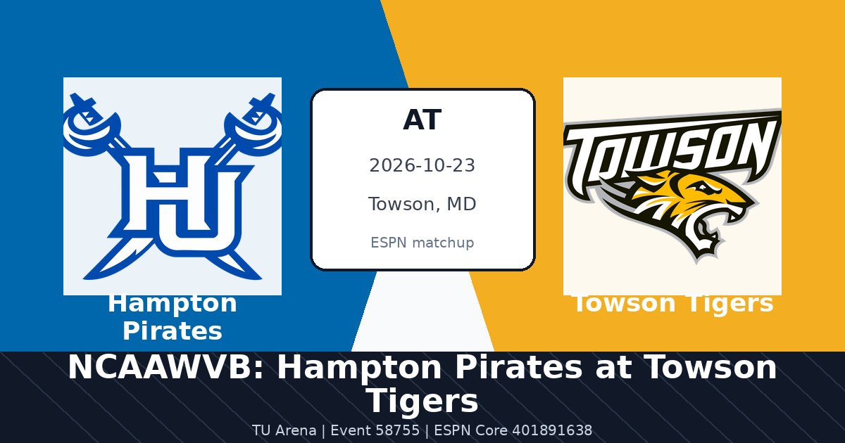 NCAAWVB: Hampton Pirates at Towson Tigers photo in Towson, MD